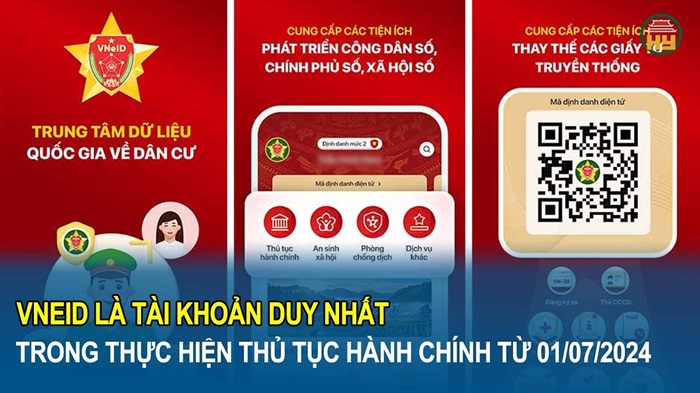 THÔNG BÁO sử dụng tài khoản VNeID trong thực hiện thủ tục hành chính